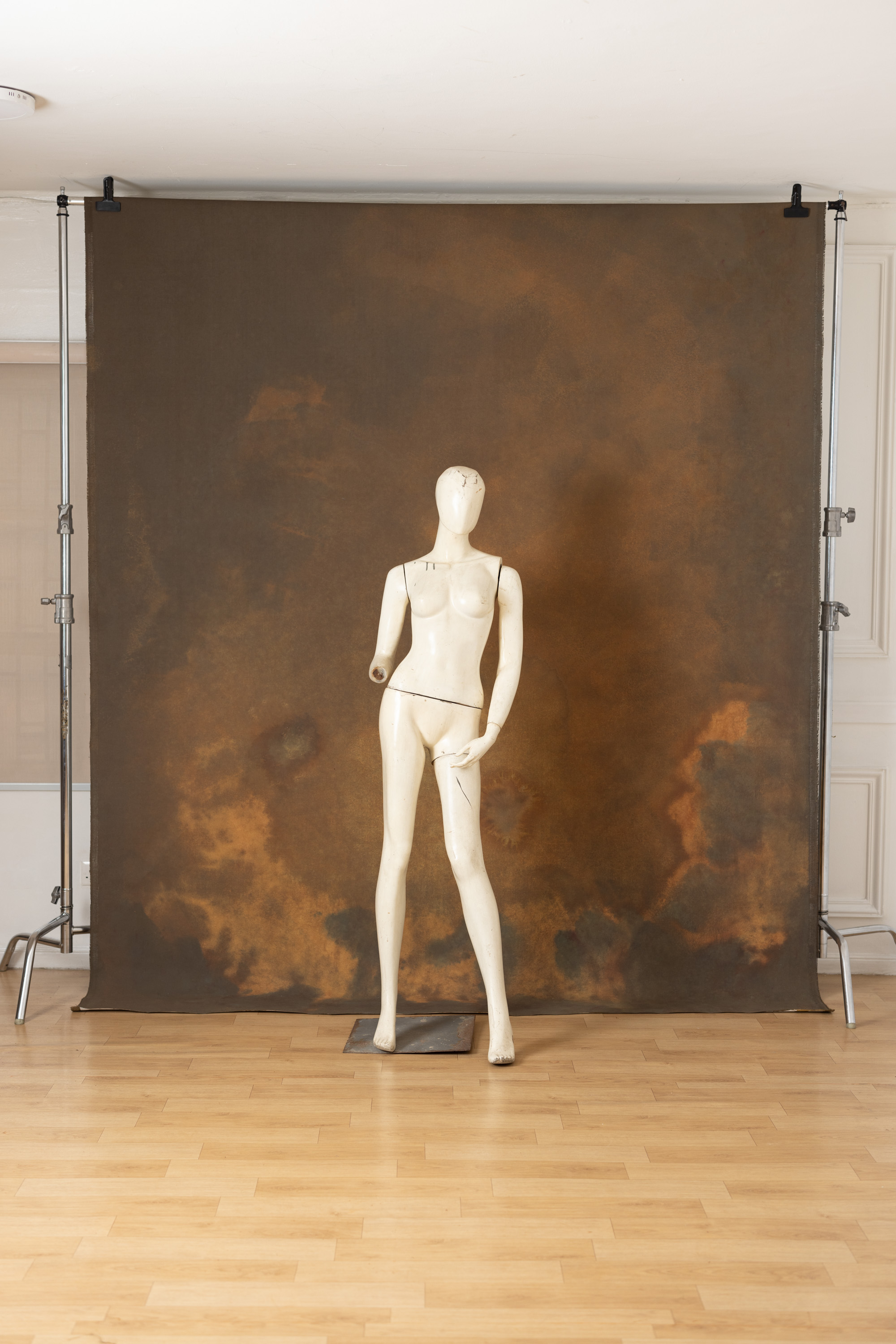 Vintage Cocoa Painted Canvas Backdrop (SL#480) view 4