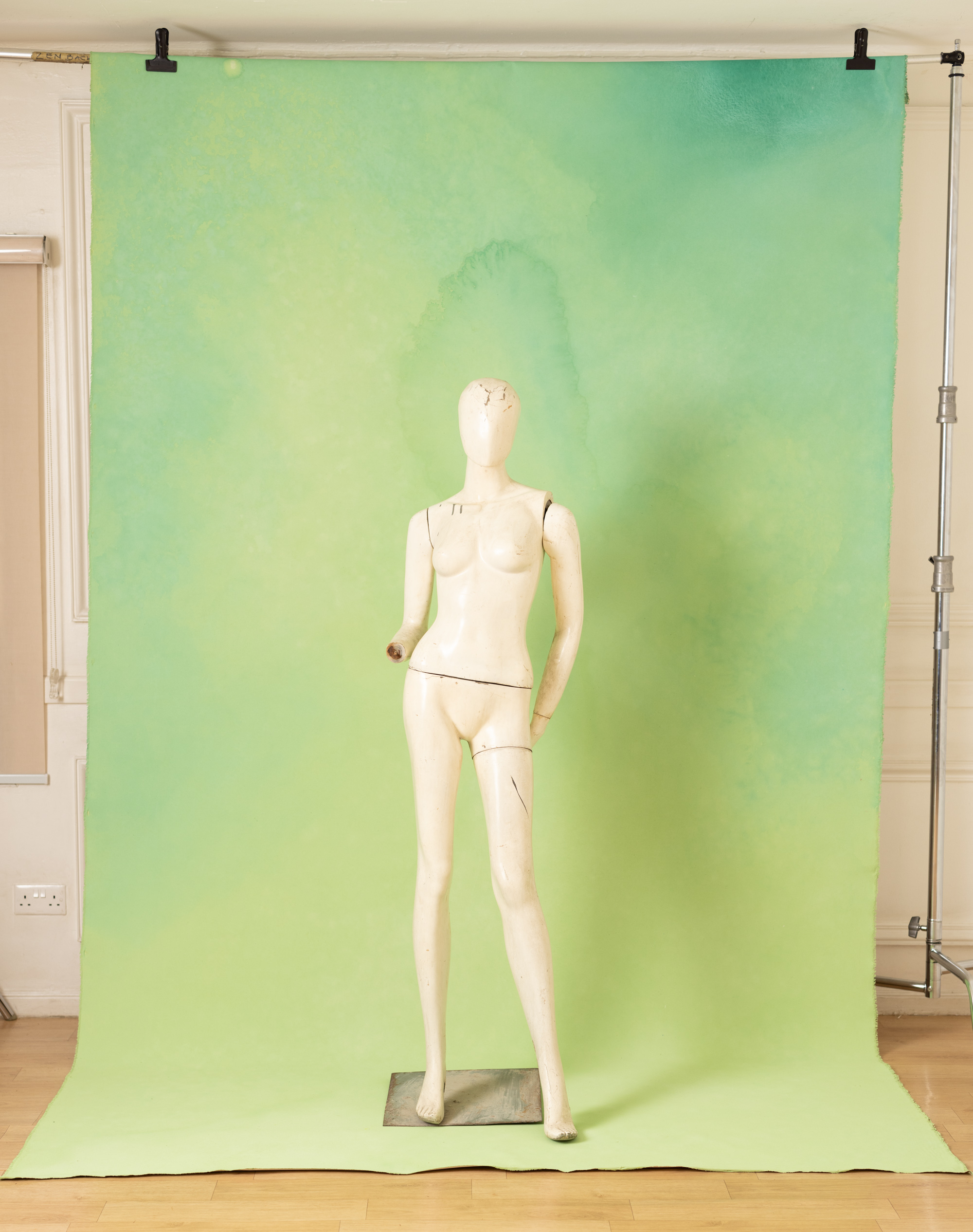 Pale Olive Painted Canvas Backdrop (RN#439) view 4