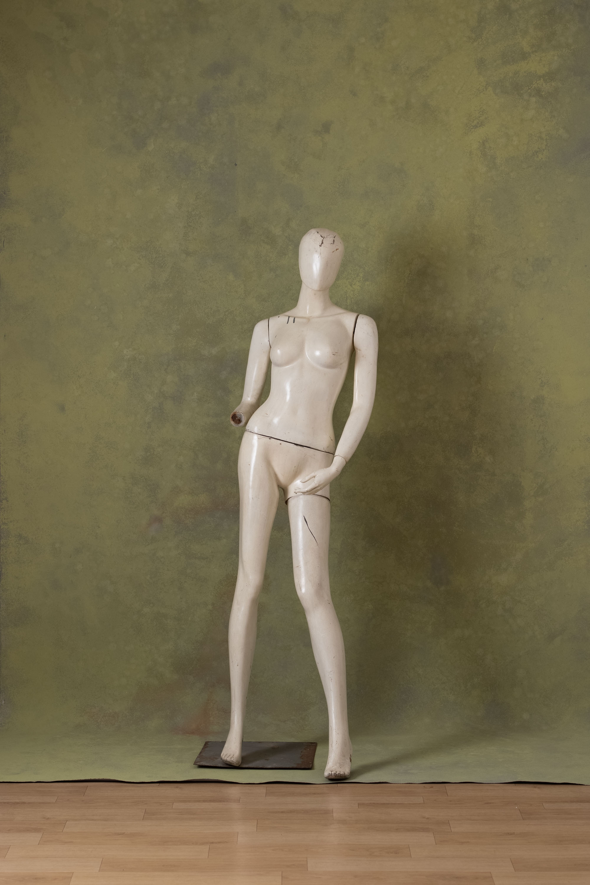 Green distressed and grey Painted Canvas Backdrop (RN#343) view 5