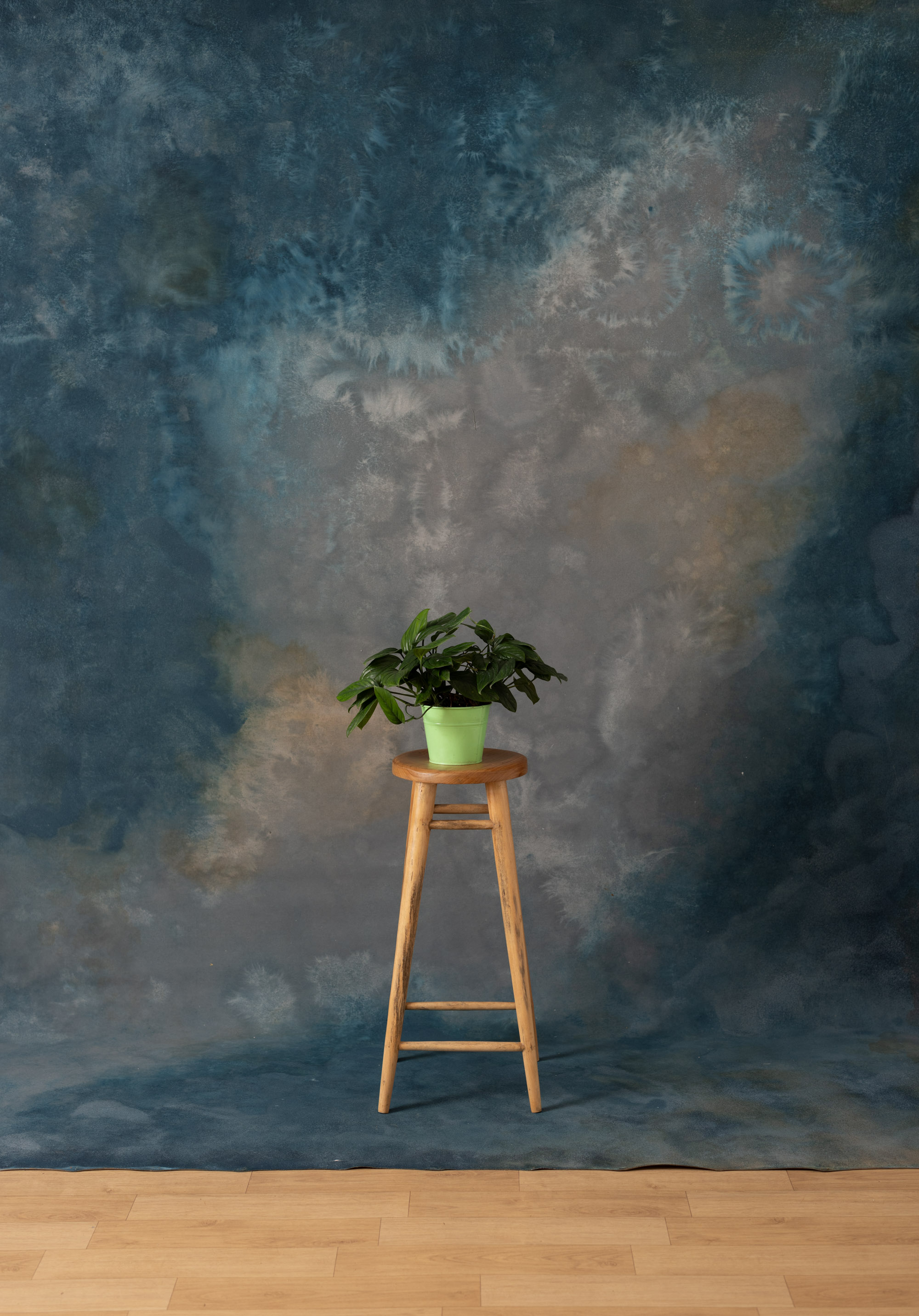 Teal and Copper Painted Canvas Backdrop (RN#351)