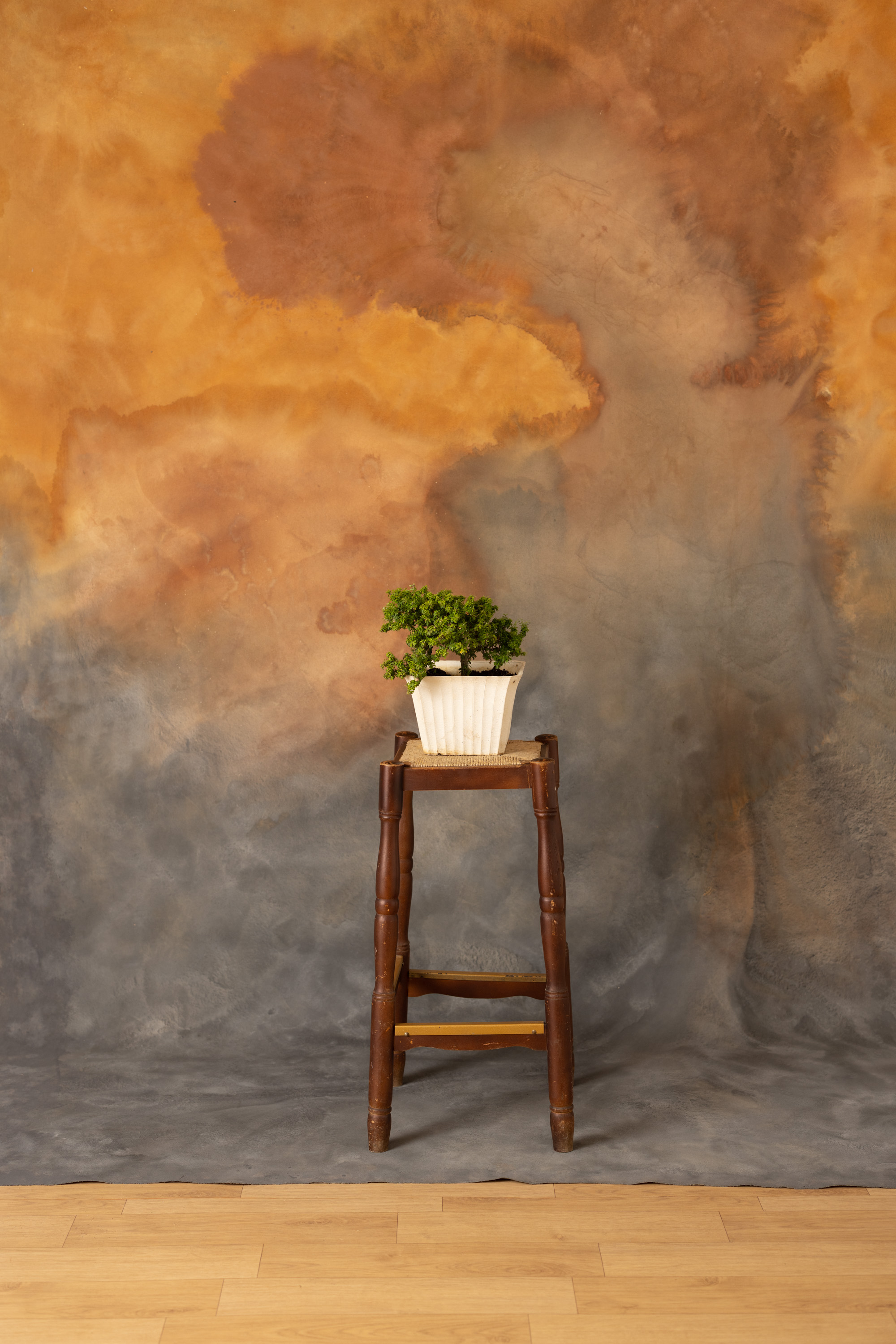 Fiery Orange Burn Painted Canvas Backdrop (RN#334) view 8