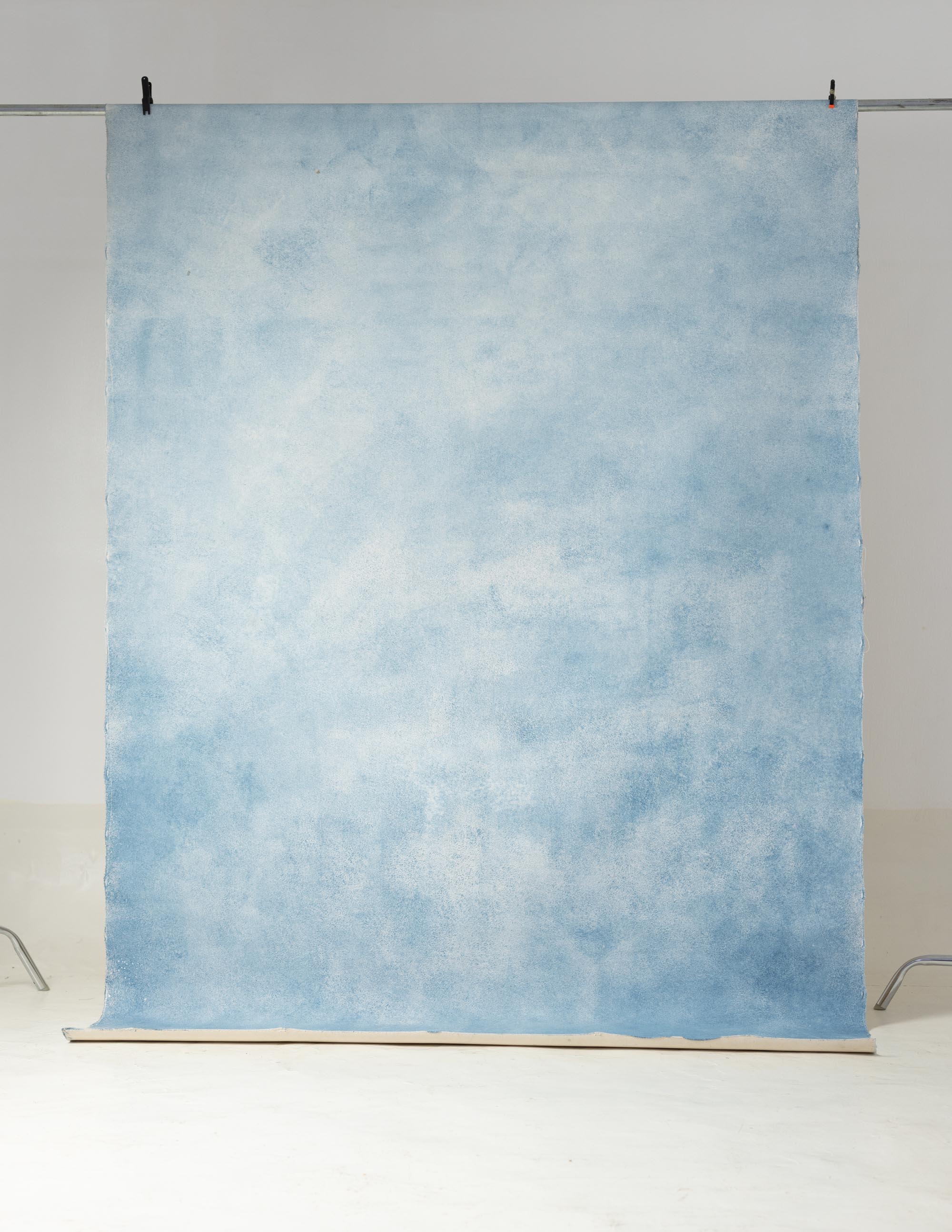 Blue Rain Painted Canvas Backdrop (RN#228) view 2