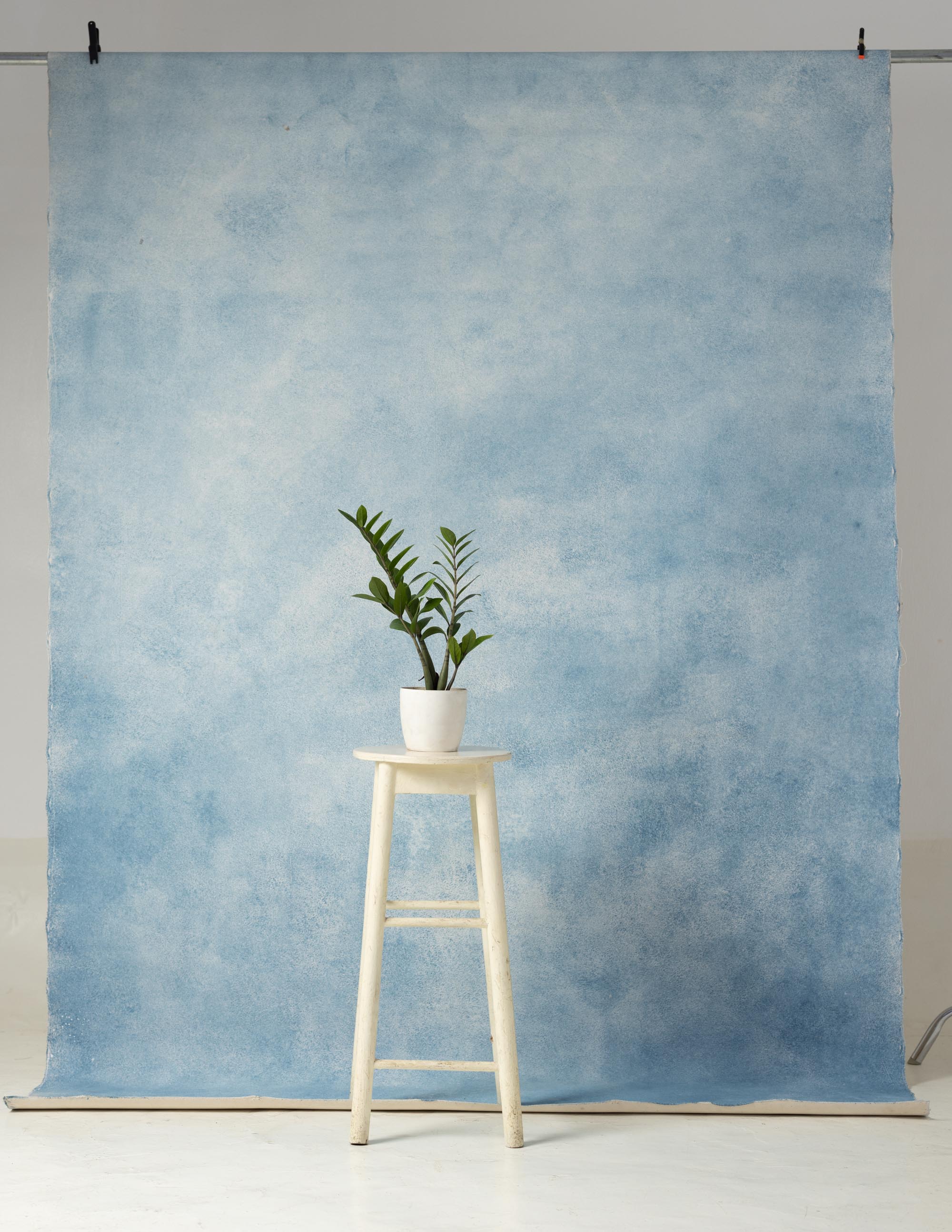 Blue Rain Painted Canvas Backdrop (RN#228) view 3