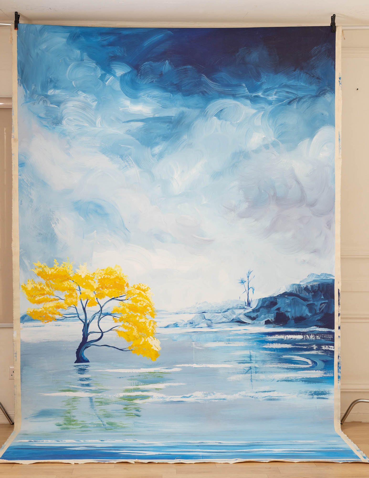 Arctic Meadow Painted Canvas Backdrop (RN#263) view 2