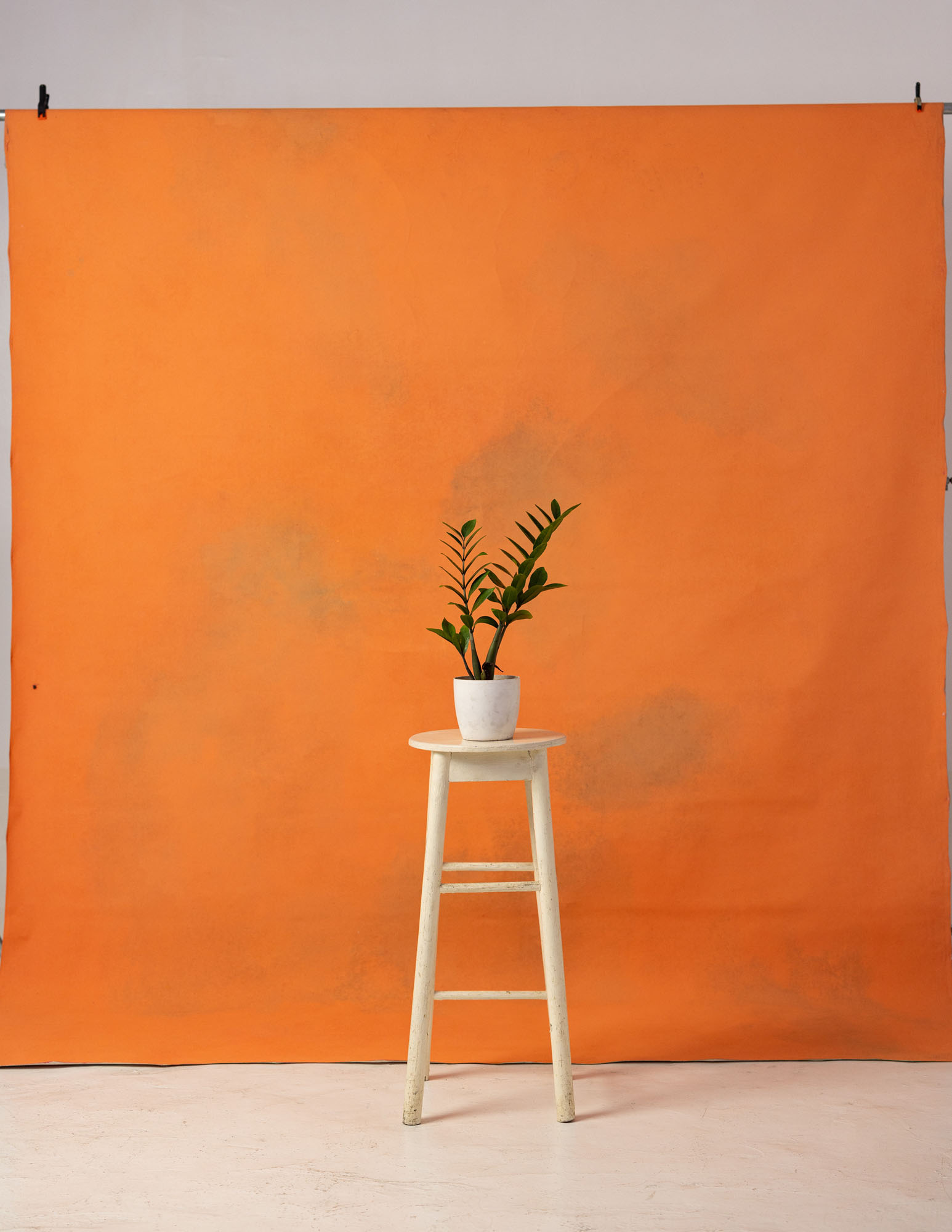 Papaya Orange Painted Canvas Backdrop (RN#131) view 3