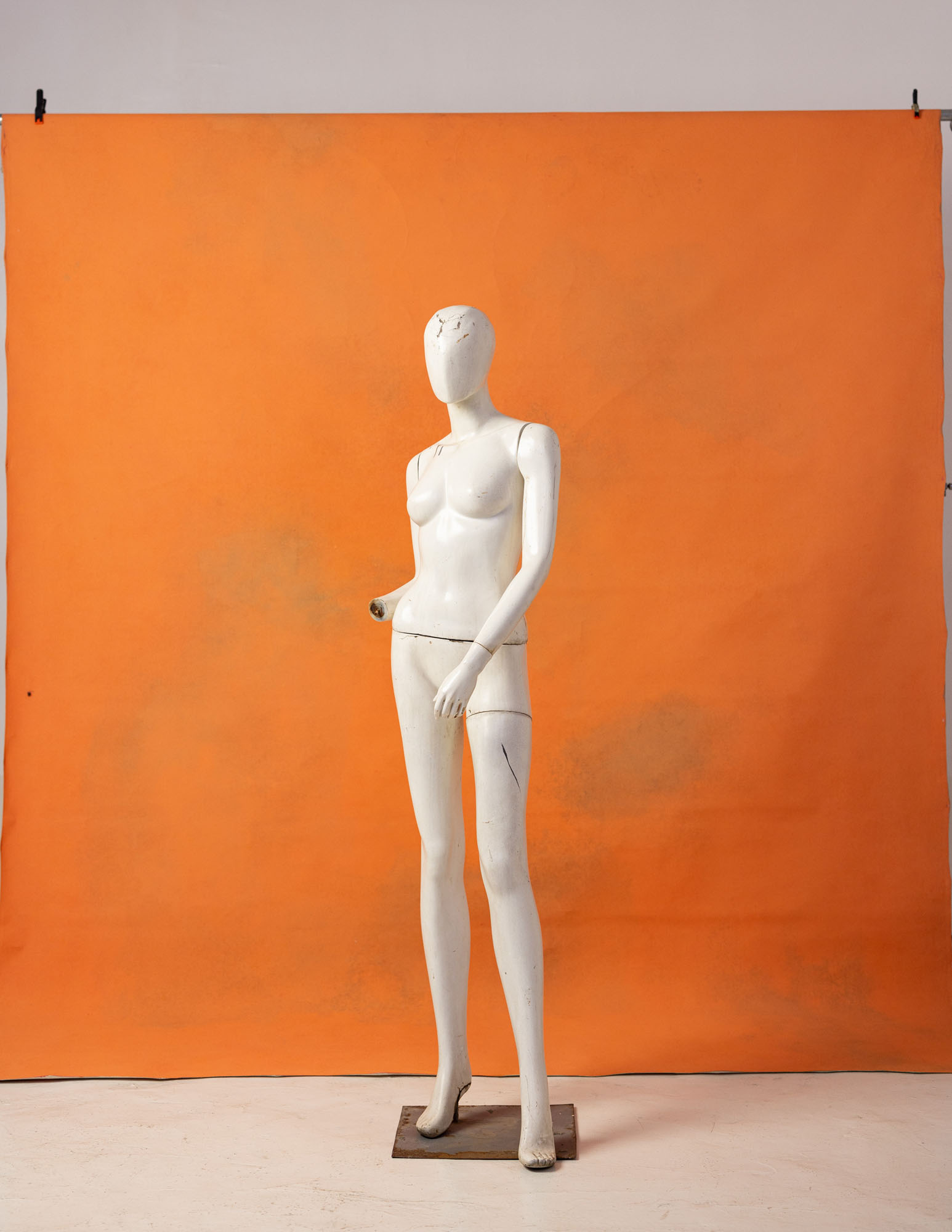Papaya Orange Painted Canvas Backdrop (RN#131) view 4