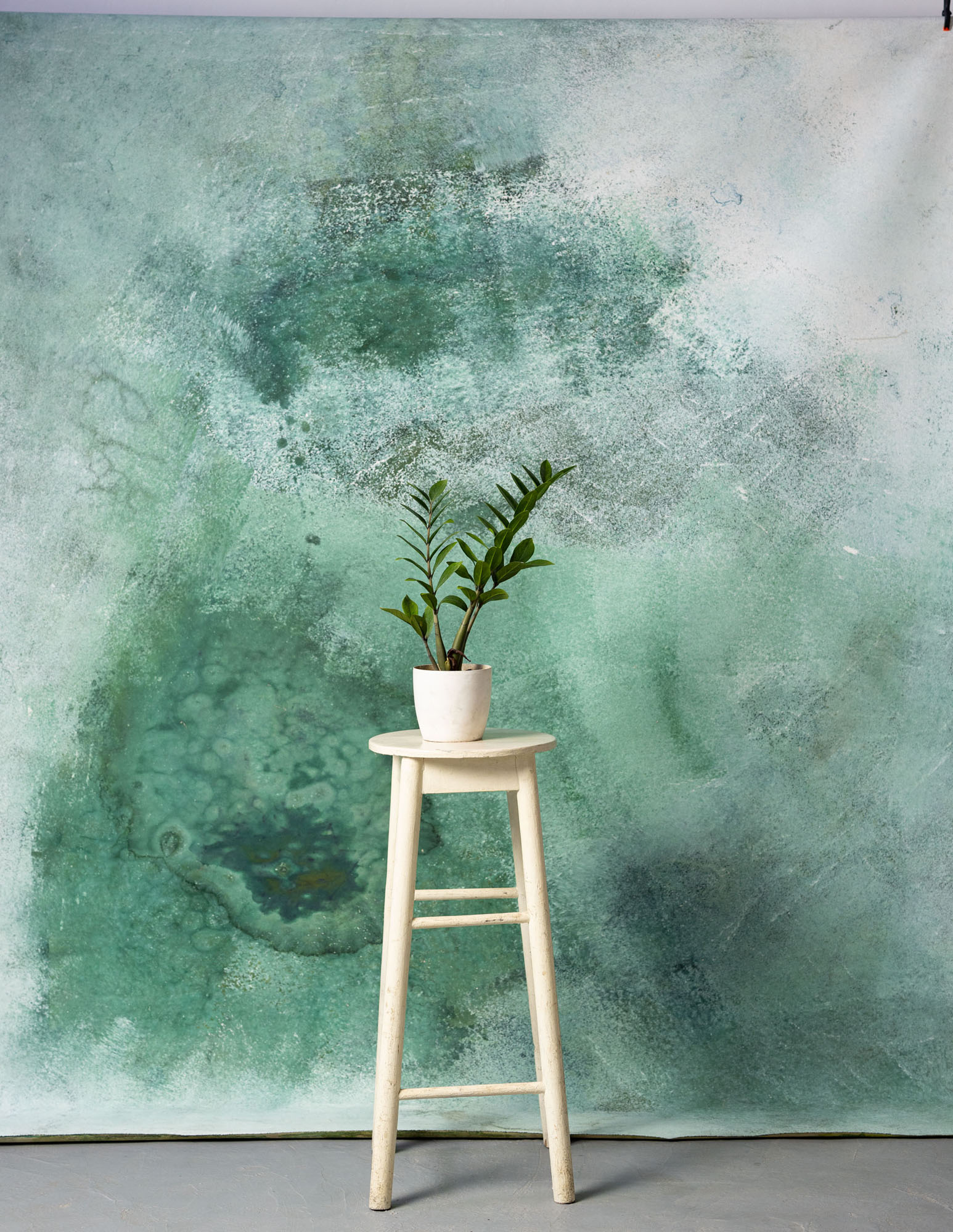 Camouflaged Green Painted Canvas Backdrop (RN#48) view 3