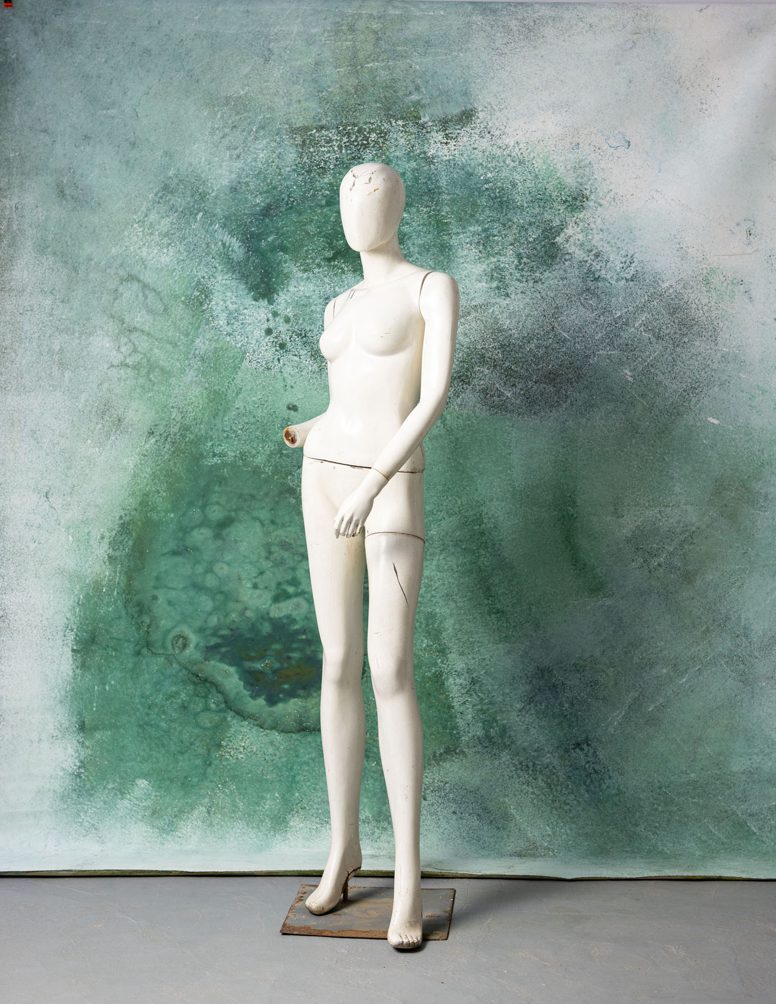 Camouflaged Green Painted Canvas Backdrop (RN#48) view 4
