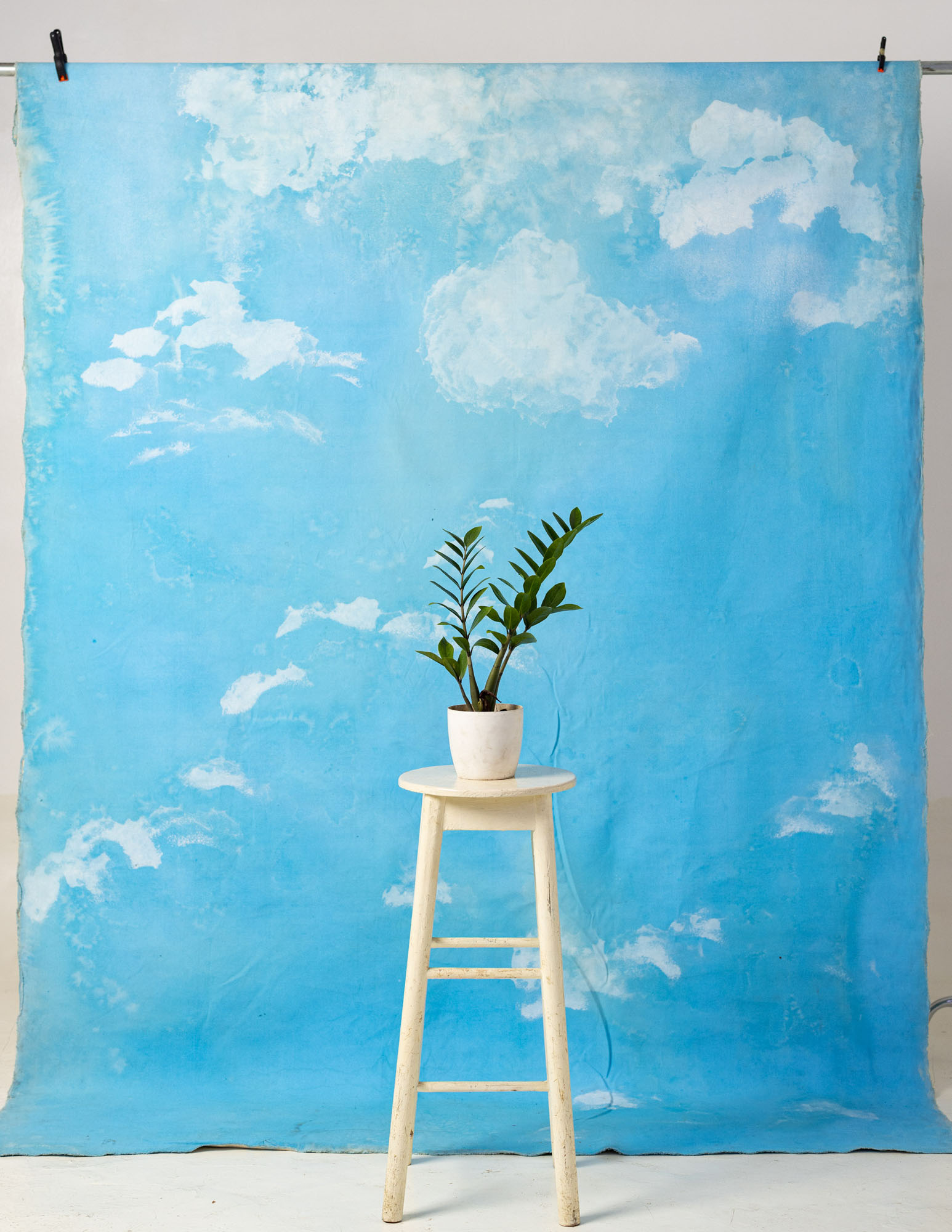 Blue Sky Painted Canvas Backdrop (RN#209) view 2
